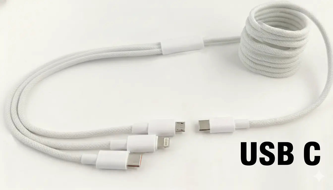 3-in-1 Braided USB Charging Cable | Lightning • Micro-USB • USB-C