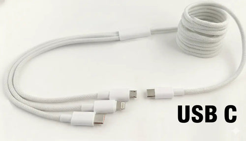 3-in-1 Braided USB Charging Cable | Lightning • Micro-USB • USB-C