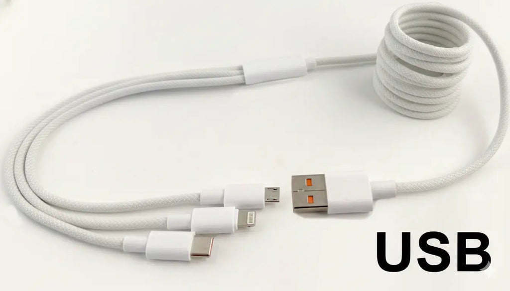 3-in-1 Braided USB Charging Cable | Lightning • Micro-USB • USB-C